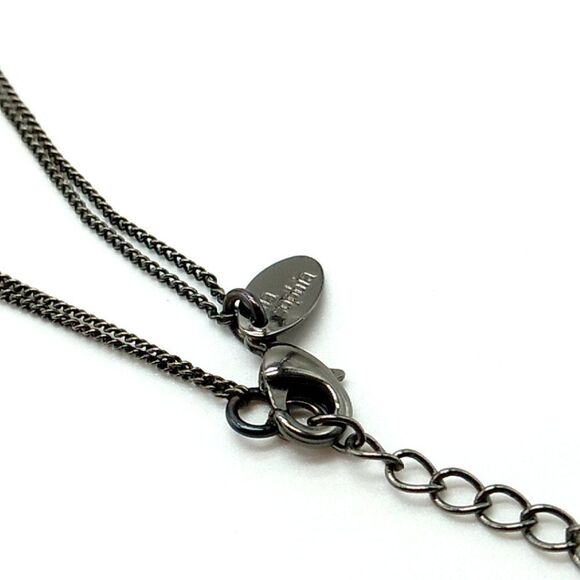 Lia Sophia BLACK ICE w/Cut Crystals Double Chain Necklace 16-19" - Picture 8 of 12